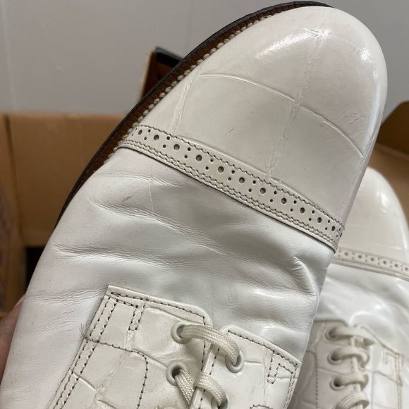 Stacy Adams sz 12 White Gator Men’s Dress Shoe - Picture 3 of 6